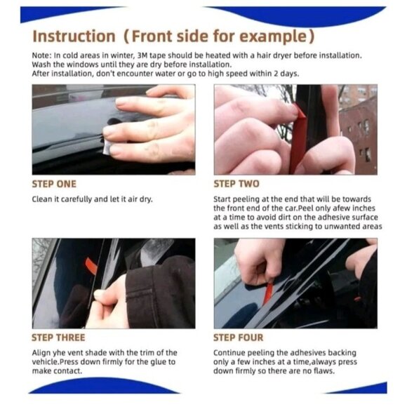 Durable Window Rain Guards for Ford Explorer 2020-2024 Adhesive Visors Dark Tint - Picture 6 of 7